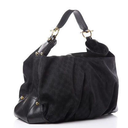 Gucci Monogram Large Jockey Hobo Black 3 of 17