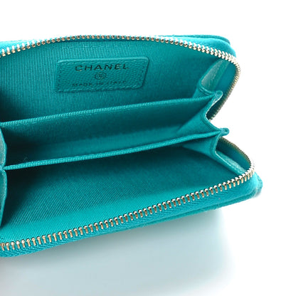 Chanel Caviar Quilted Zip Coin Purse Turquoise 5 of 7