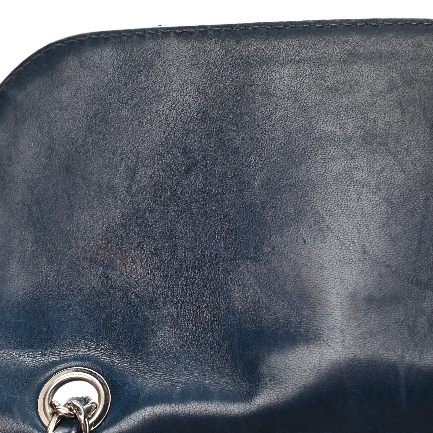 Vinyl Quilted In The Business Flap Bag Navy Blue