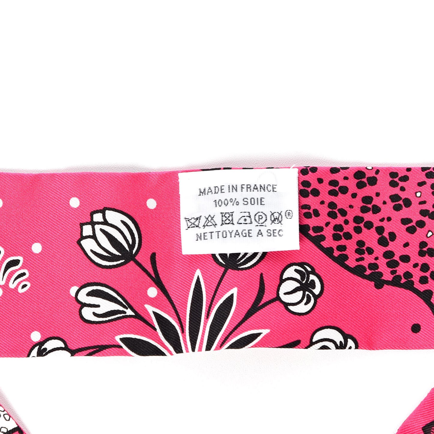 Silk Les Leopards Twilly Rose Vif Black White