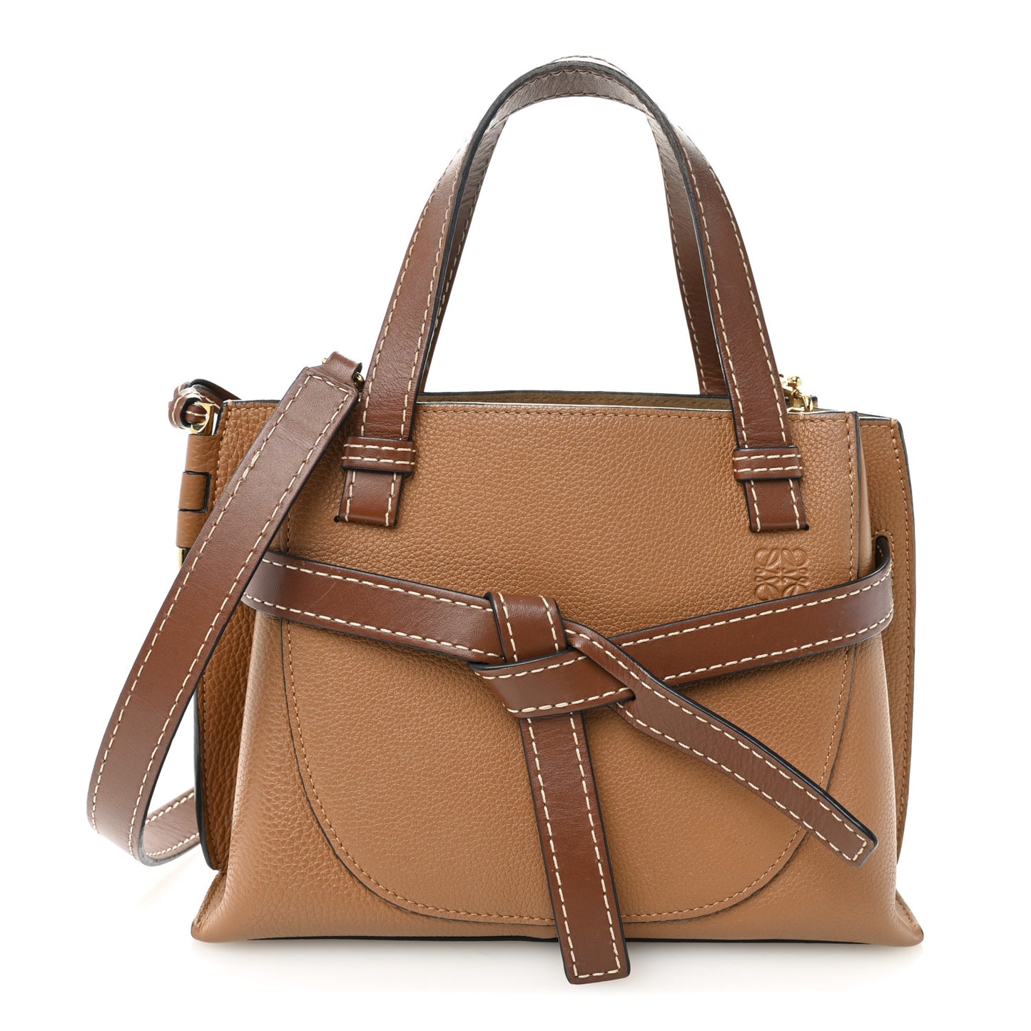 Calfskin Mini Gate Tote Caramel