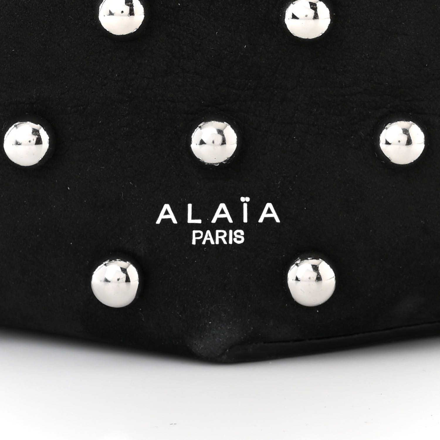 Alaia Nubuck Calfskin Studded Medium Folded Bag Black 7 of 10