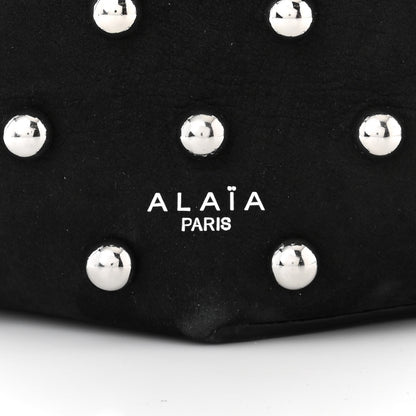Alaia Nubuck Calfskin Studded Medium Folded Bag Black 7 of 10