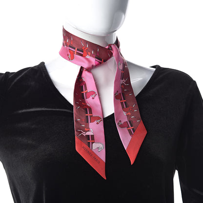 Hermes Silk Rocabar Twilly Rose Vif Bordeaux 2 of 3