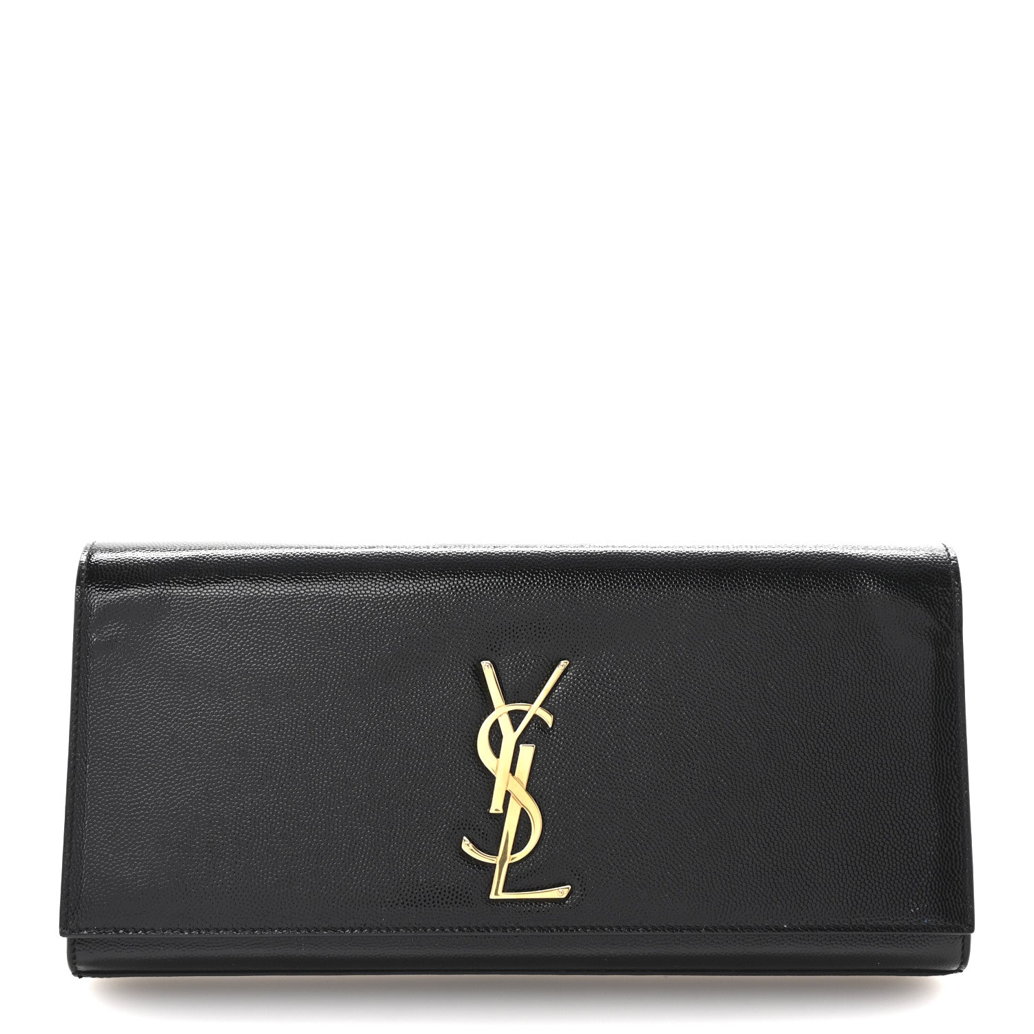 Saint Laurent Patent Grain De Poudre Monogram Cassandre Clutch Black 1 of 6