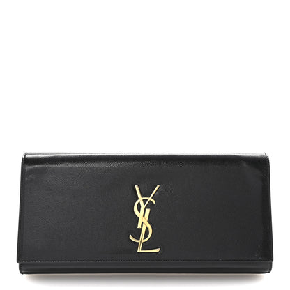 Saint Laurent Patent Grain De Poudre Monogram Cassandre Clutch Black 1 of 6