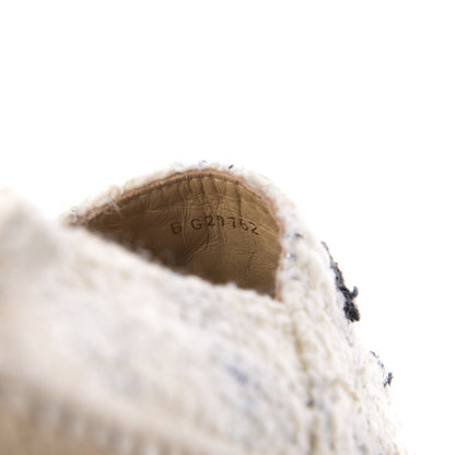 Chanel Tweed CC Espadrilles 39 Ecru White Blue Black 9 of 9