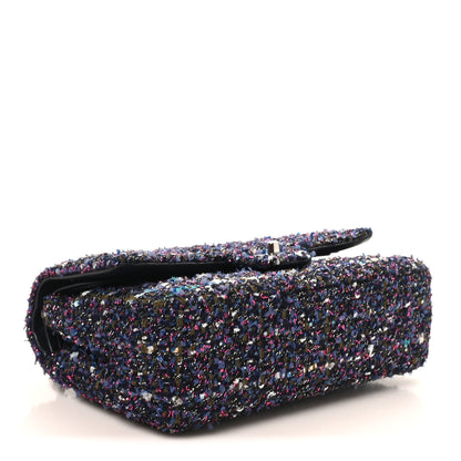 Chanel Tweed Quilted Medium Double Flap Blue Purple Khaki Pink 4 of 10