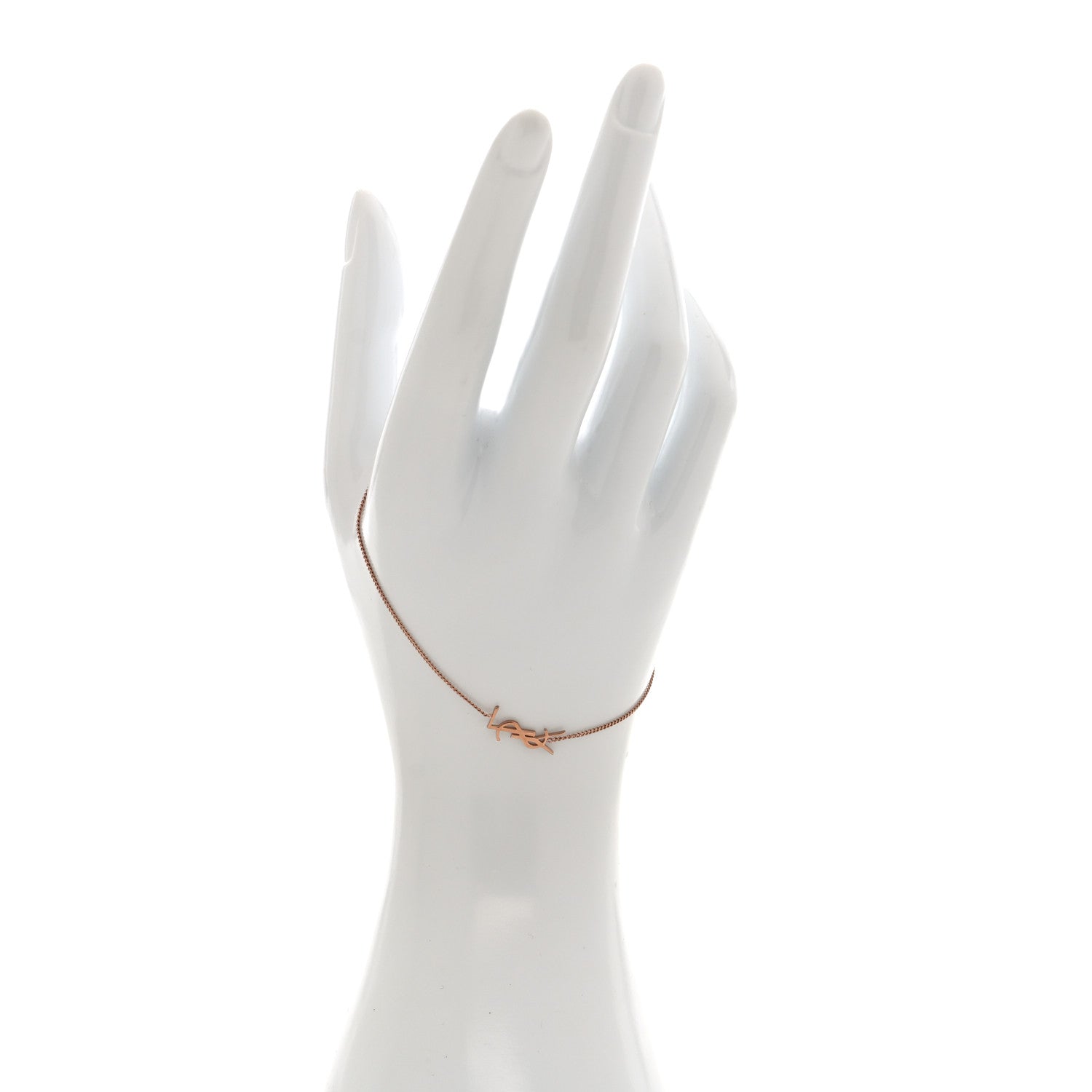 Saint Laurent Metal Monogram Cassandre Charm Bracelet Rose Gold 2 of 4