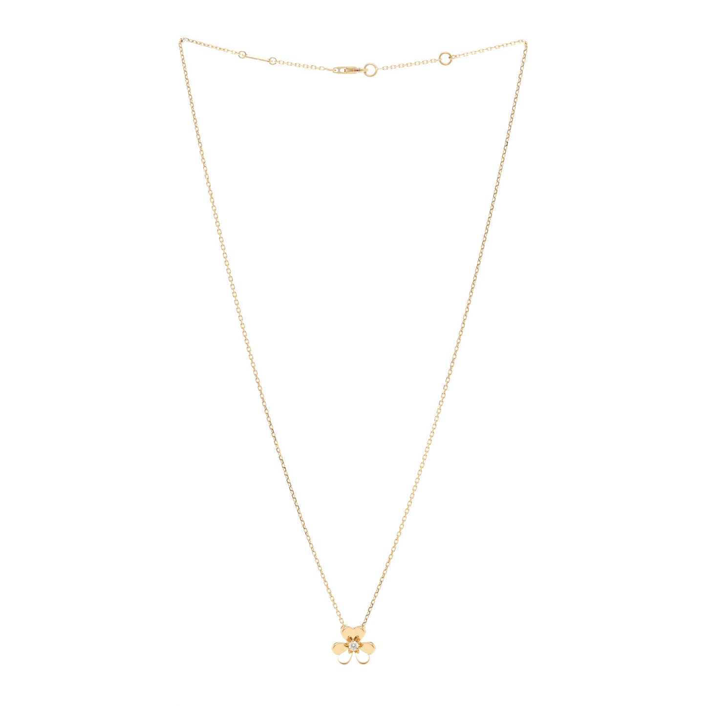 18K Yellow Gold Diamond Mini Frivole Pendant Necklace