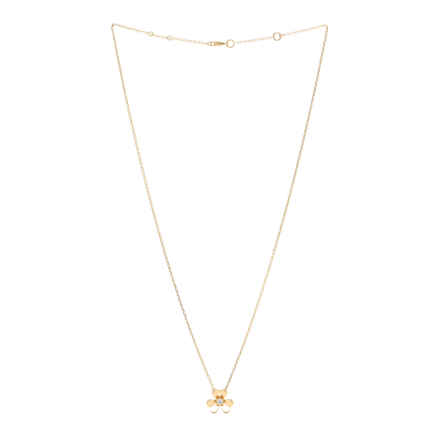 Van Cleef & Arpels 18K Yellow Gold Diamond Mini Frivole Pendant Necklace 3 of 5