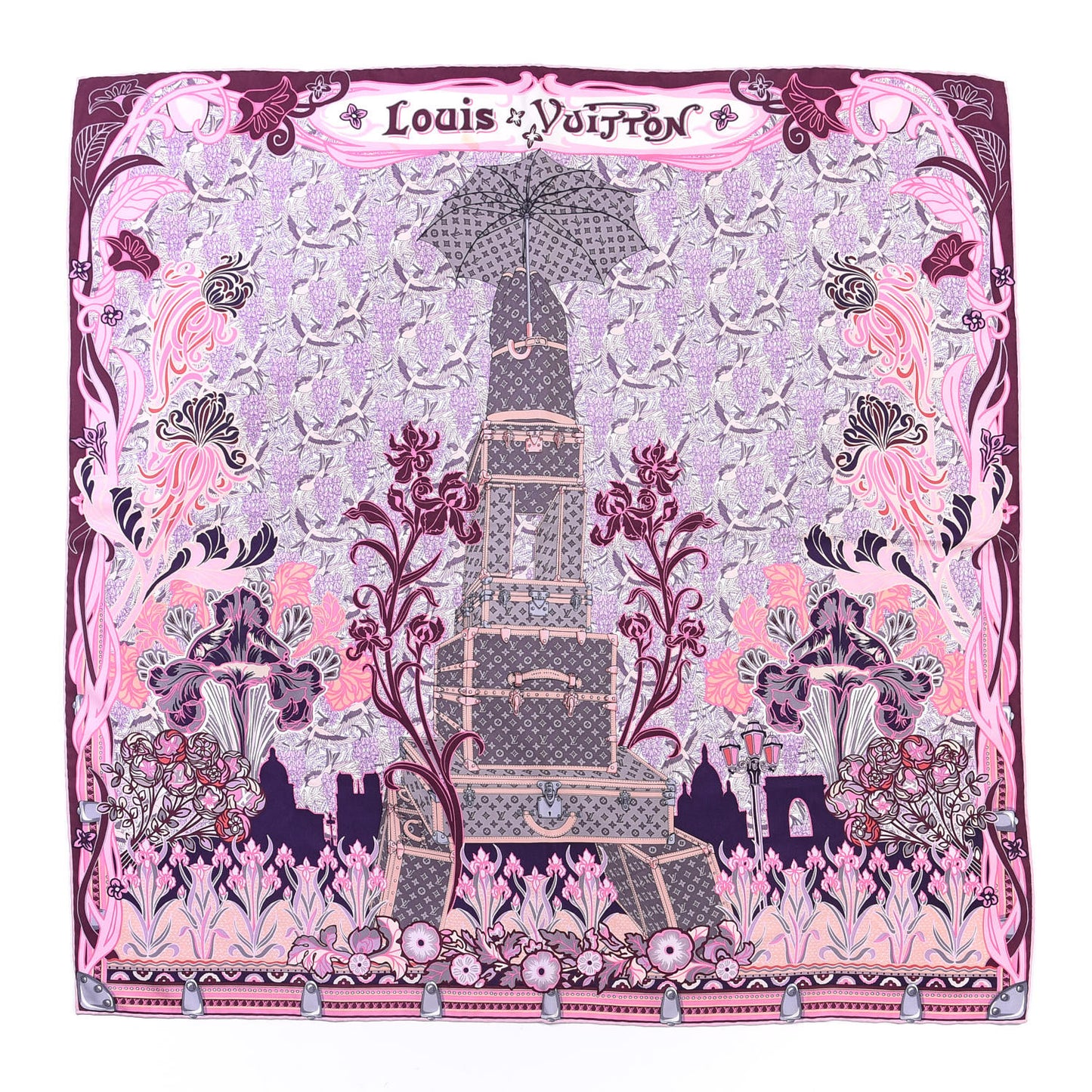 Silk Louis A Paris Square Scarf Rose