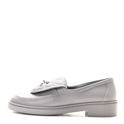 Chanel Lambskin Quilted CC Turnlock Loafers 36.5 Grey 1 of 20