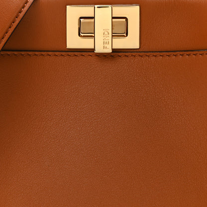 Fendi Vitello Seta Canvas FF Embroidered Mini Peekaboo Iconic Satchel Brandy Amazzonia 7 of 9