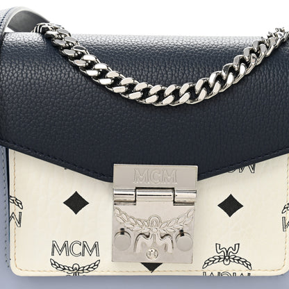 MCM Calfskin Visetos Mini Patricia Crossbody Bag Indigo White 8 of 10