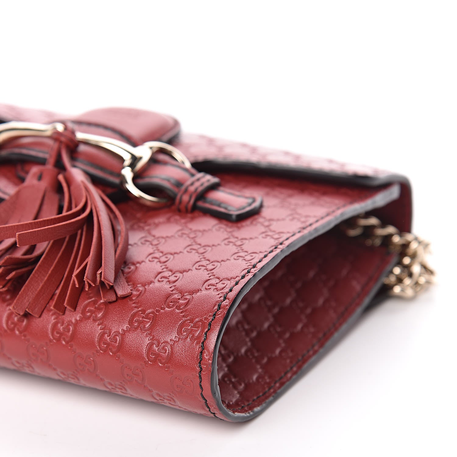 Gucci Soft Microguccissima Mini Emily Chain Shoulder Bag Rosso 10 of 12