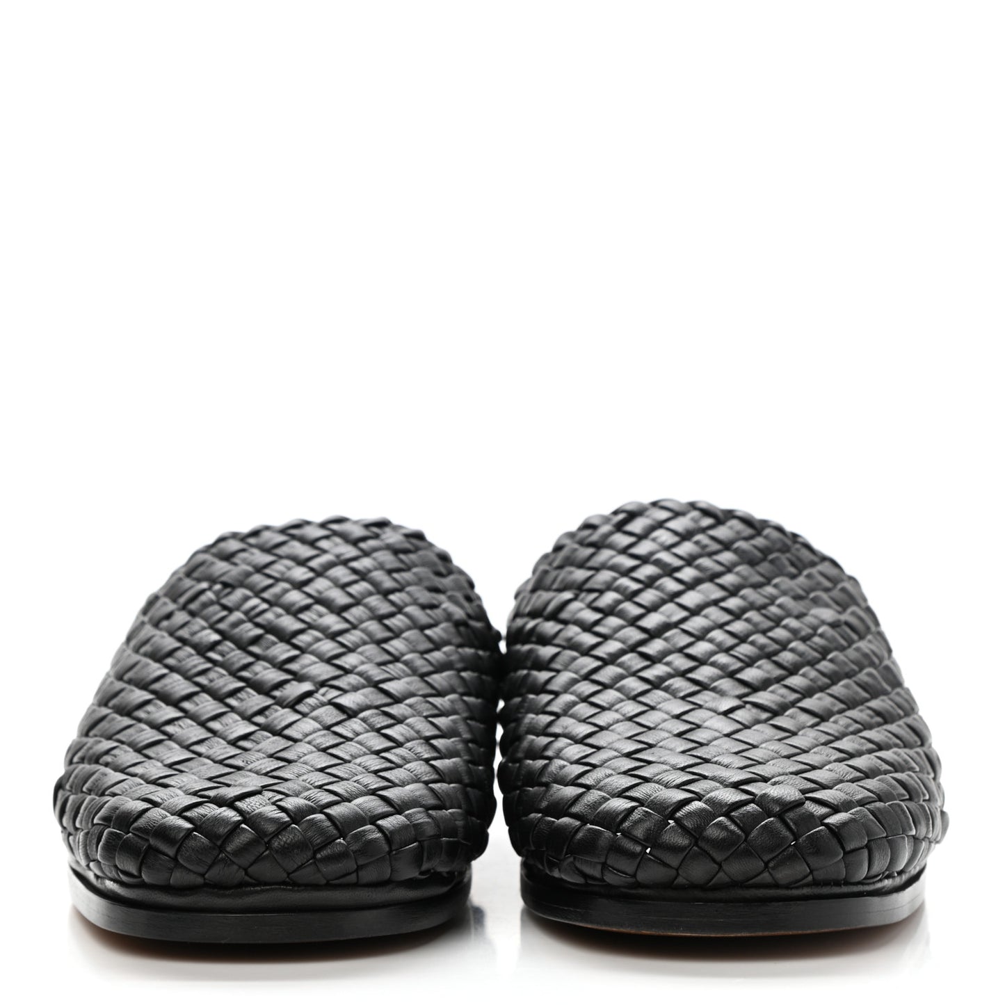 Nappa Intrecciato Slipper Mules 41 Black