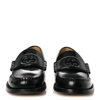 Gucci Millennial Ribot Cut Out Interlocking G Loafers 38 Black 3 of 12