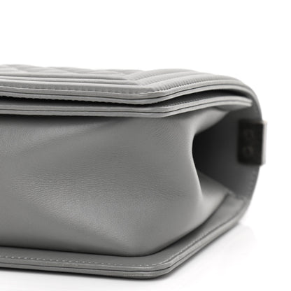 Chanel Calfskin Quilted Medium Boy Flap Grey 10 of 10
