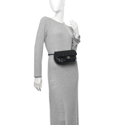 Chanel Calfskin Quilted CC Uniform Flap Belt Bag Black 2 of 10