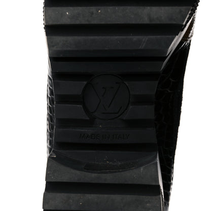 Louis Vuitton Suede Calfskin Monogram Laureate Platform Desert Boots 40 Black 6 of 14