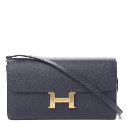 Hermes Evercolor Constance Wallet To Go Bleu Nuit 1 of 10