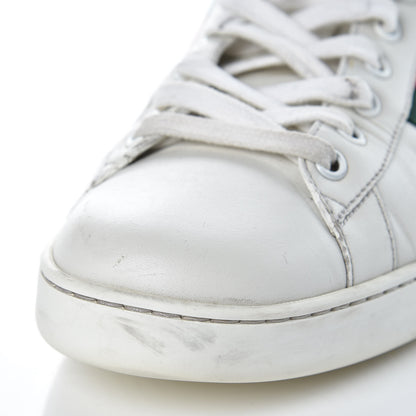 Gucci Calfskin Crocodile Web Mens Ace Sneakers 8.5 White Green 11 of 19