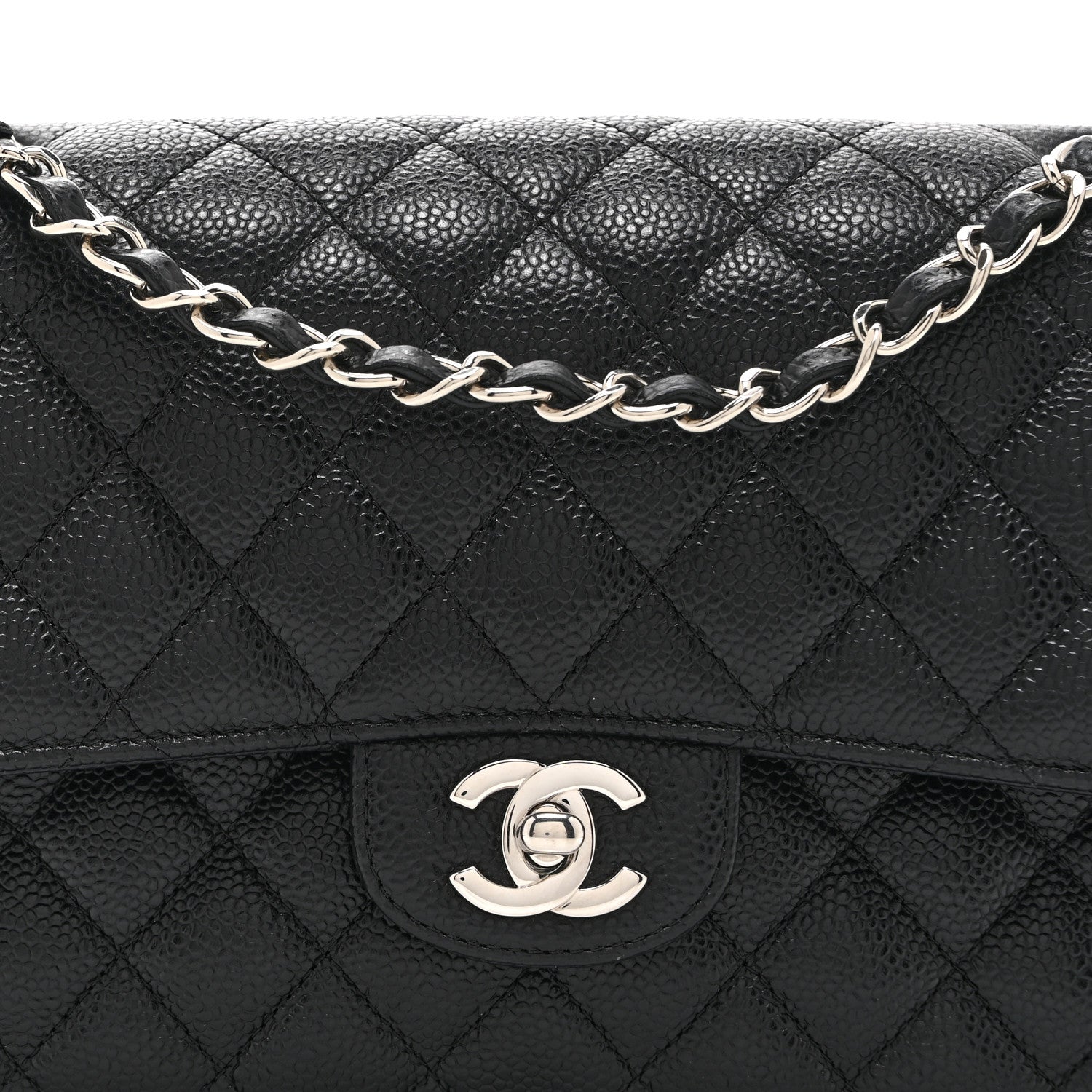 Chanel Caviar Quilted Medium Double Flap Black 8 of 10