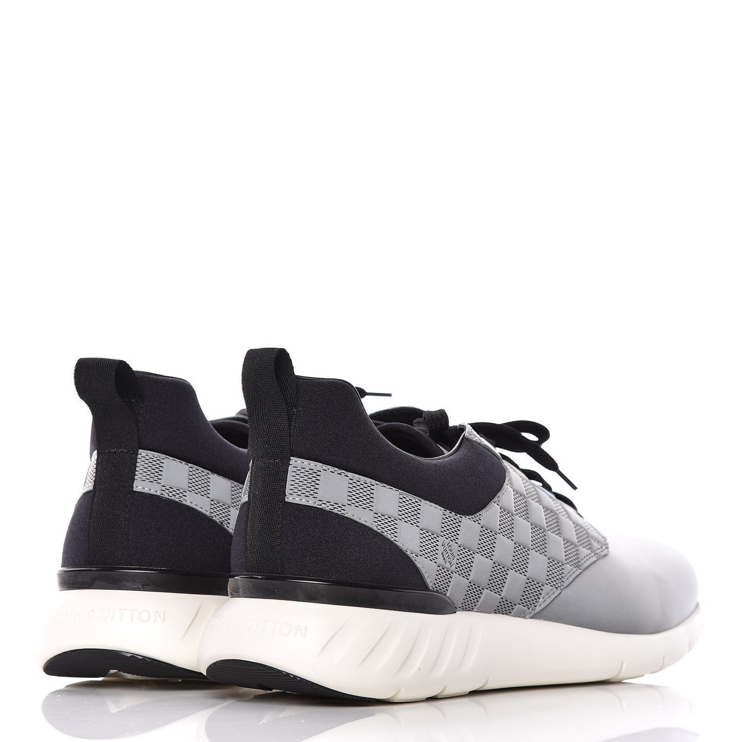 Nylon Suede Damier Fastlane Low Sneakers 8.5 Grey Black