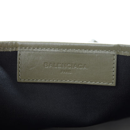 Balenciaga Cotton Canvas Calfskin Navy Cabas XS Natural Green 8 of 16