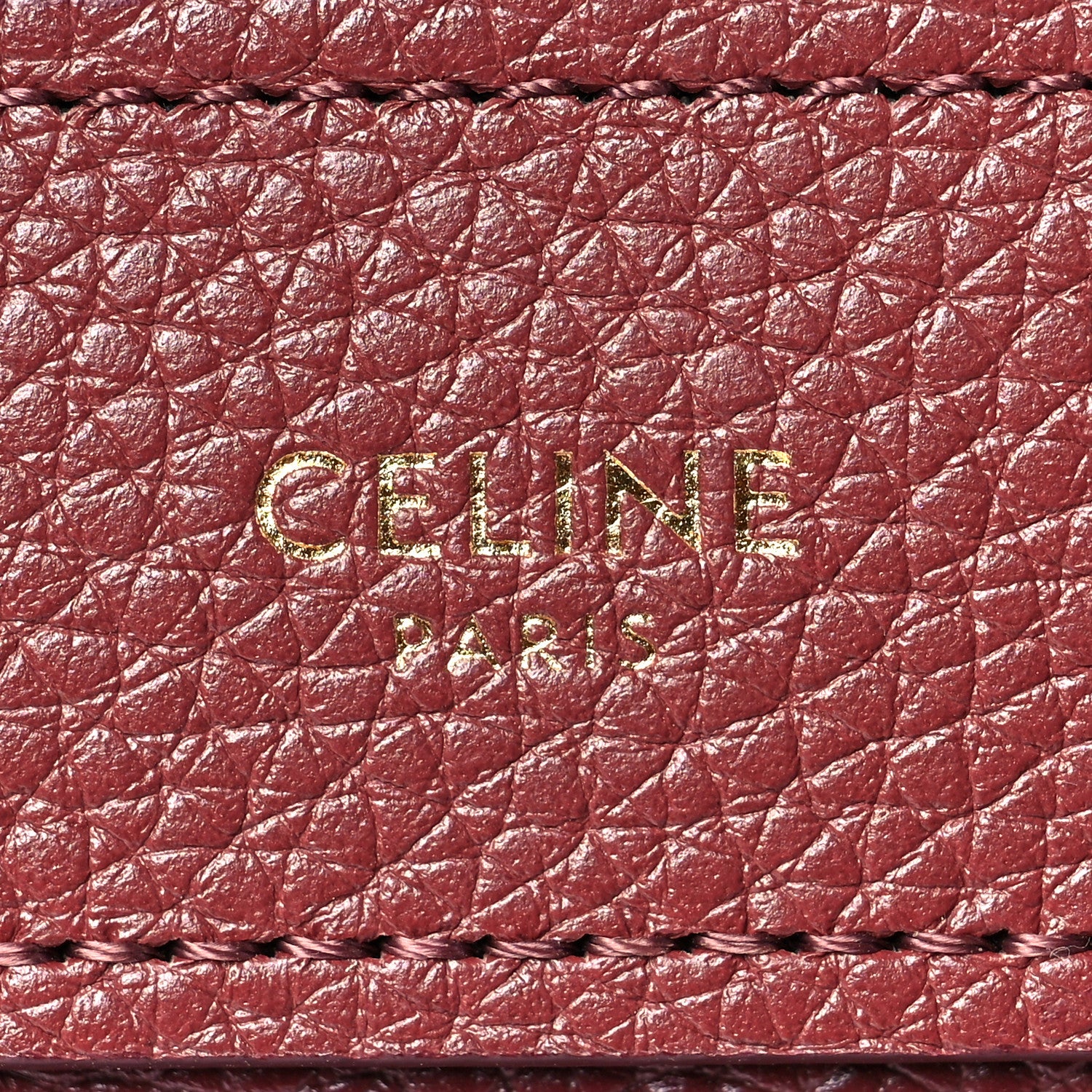 Celine Drummed Calfskin Nano Luggage Burgundy 6 of 8