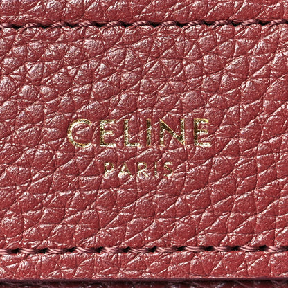 Celine Drummed Calfskin Nano Luggage Burgundy 6 of 8