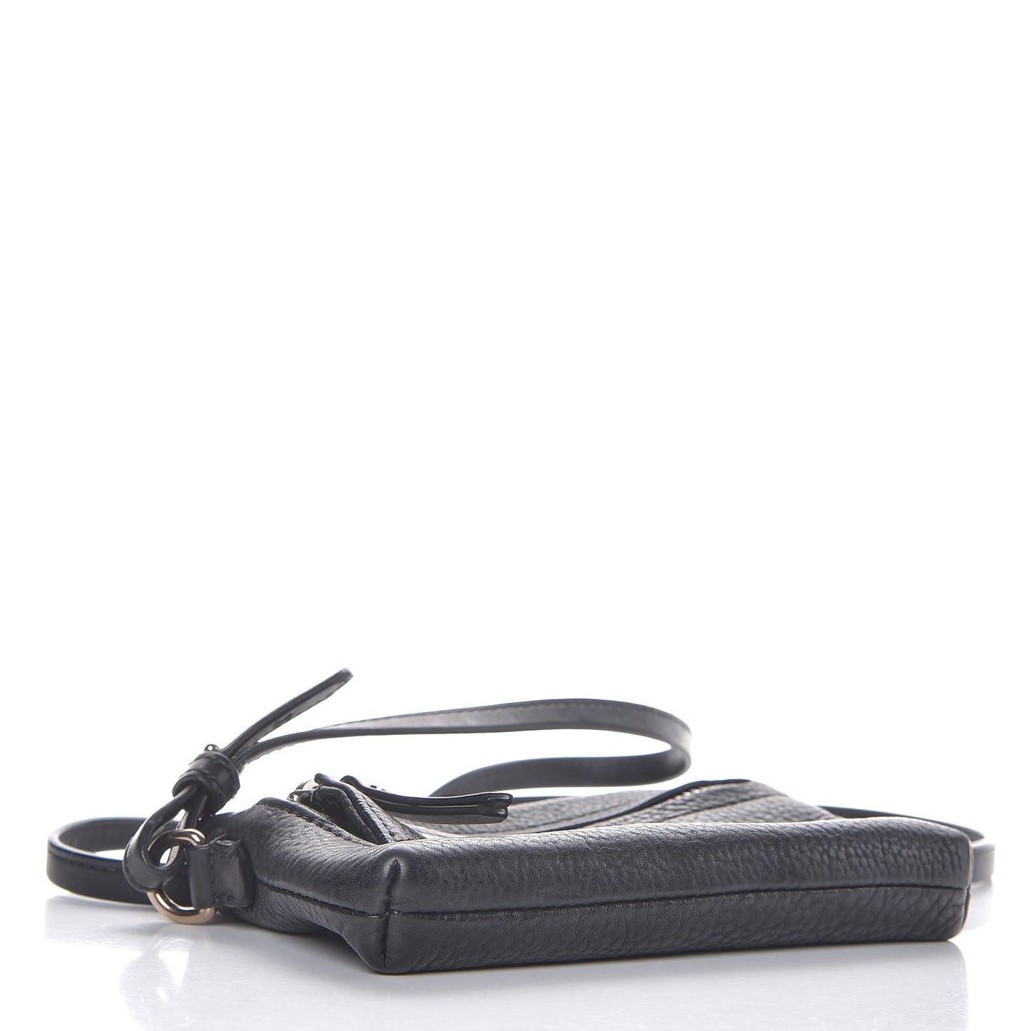 Grain Calfskin Mini Crossbody Bag Black