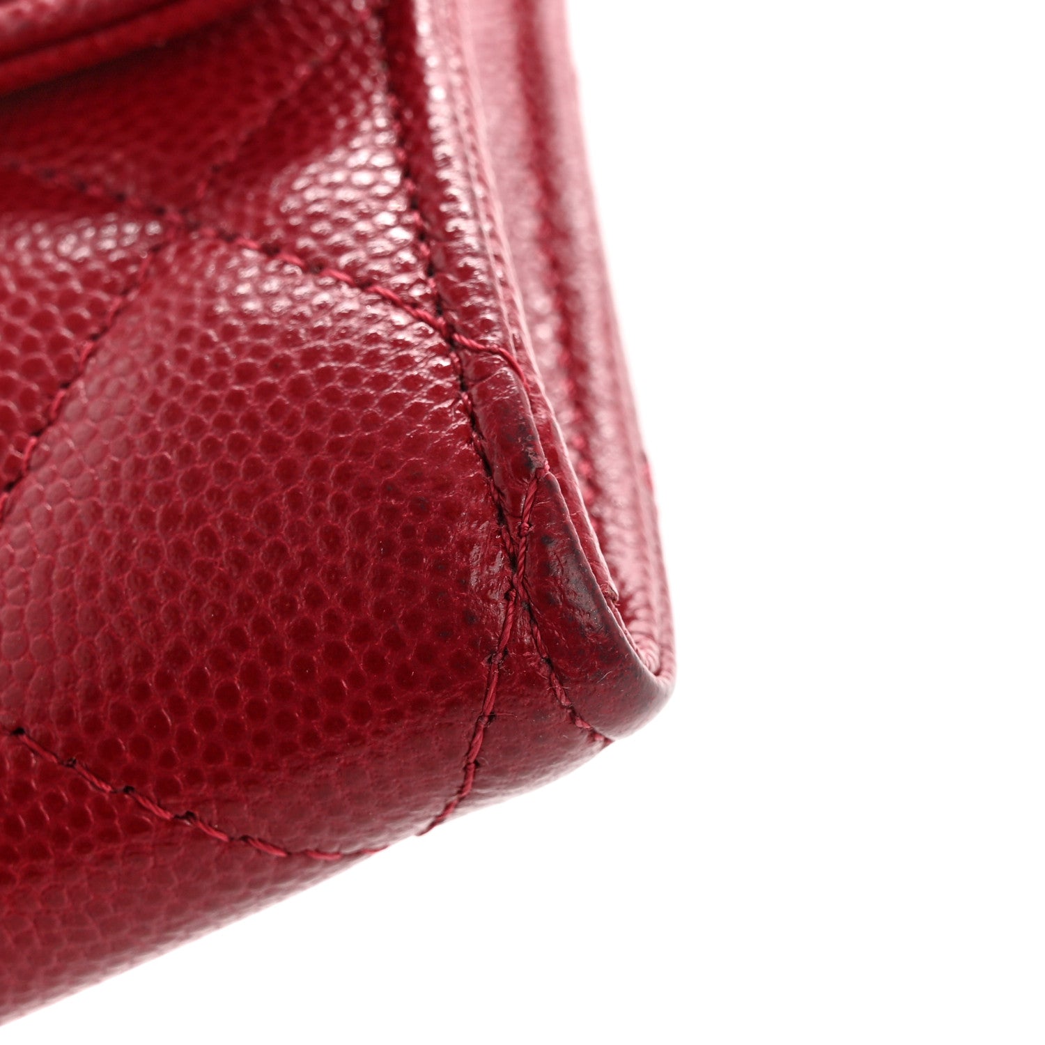Chanel Caviar Quilted Large Gusset Flap Wallet Red 11 of 14