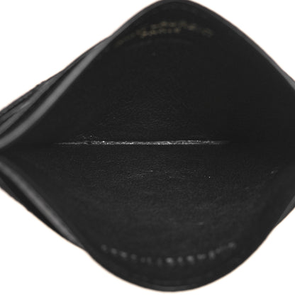 Saint Laurent Grain De Poudre Matelasse Chevron Monogram Credit Card Case Black 5 of 7