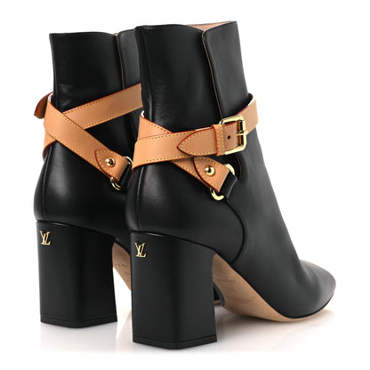Louis Vuitton Calfskin Belted Parisienne Ankle Boots 40 Black 5 of 10