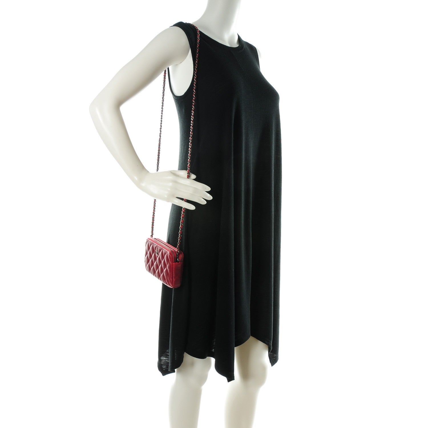 Chanel Caviar Quilted Small Clutch With Chain Red 2 of 9
