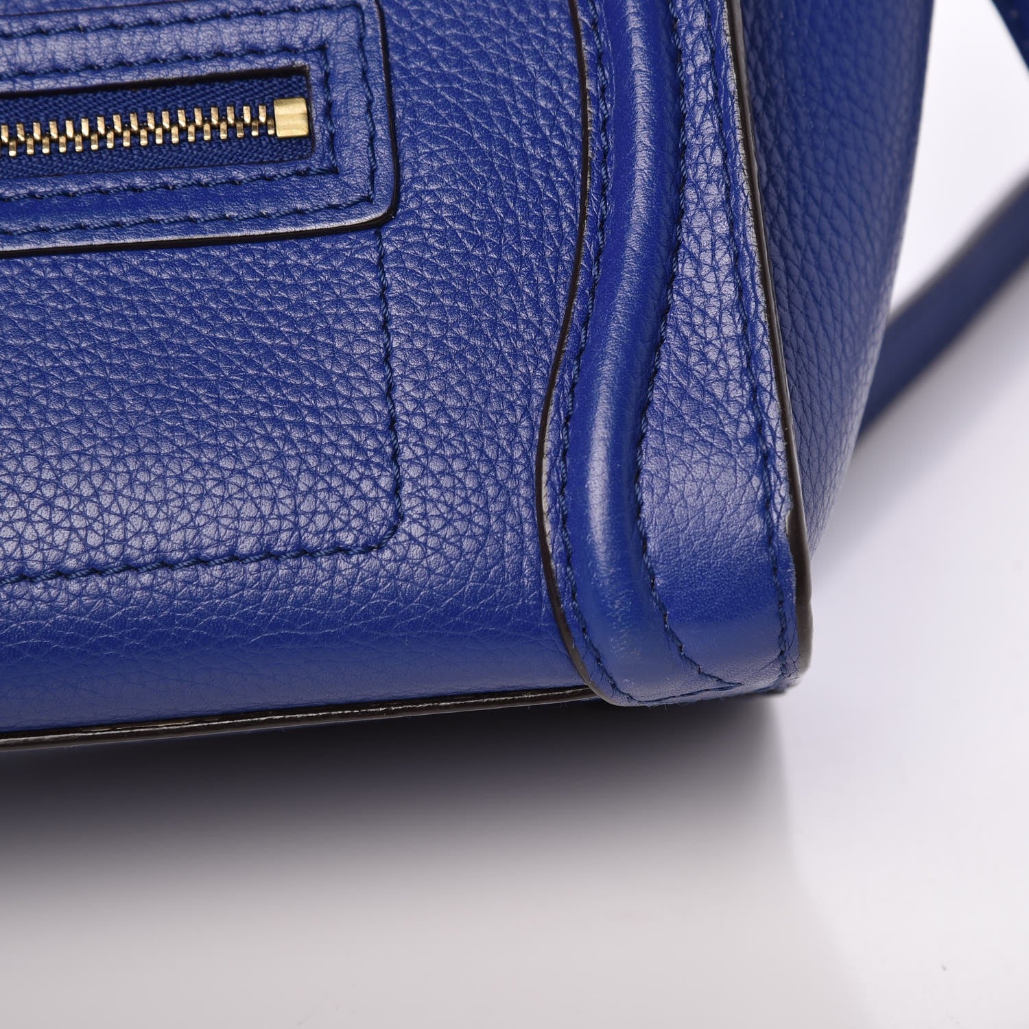 Celine Drummed Calfskin Nano Luggage Indigo 11 of 28
