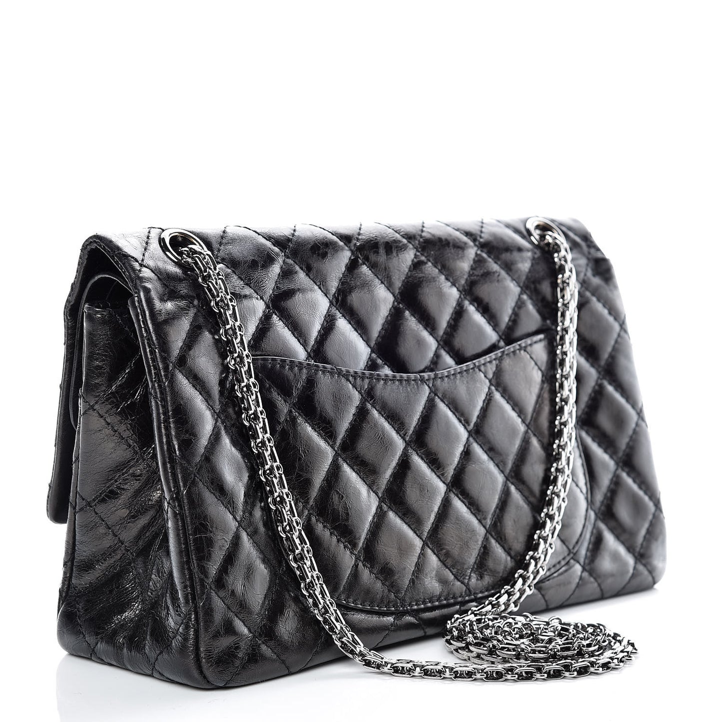 Metallic Aged Calfskin 2.55 Reissue 226 Flap Black