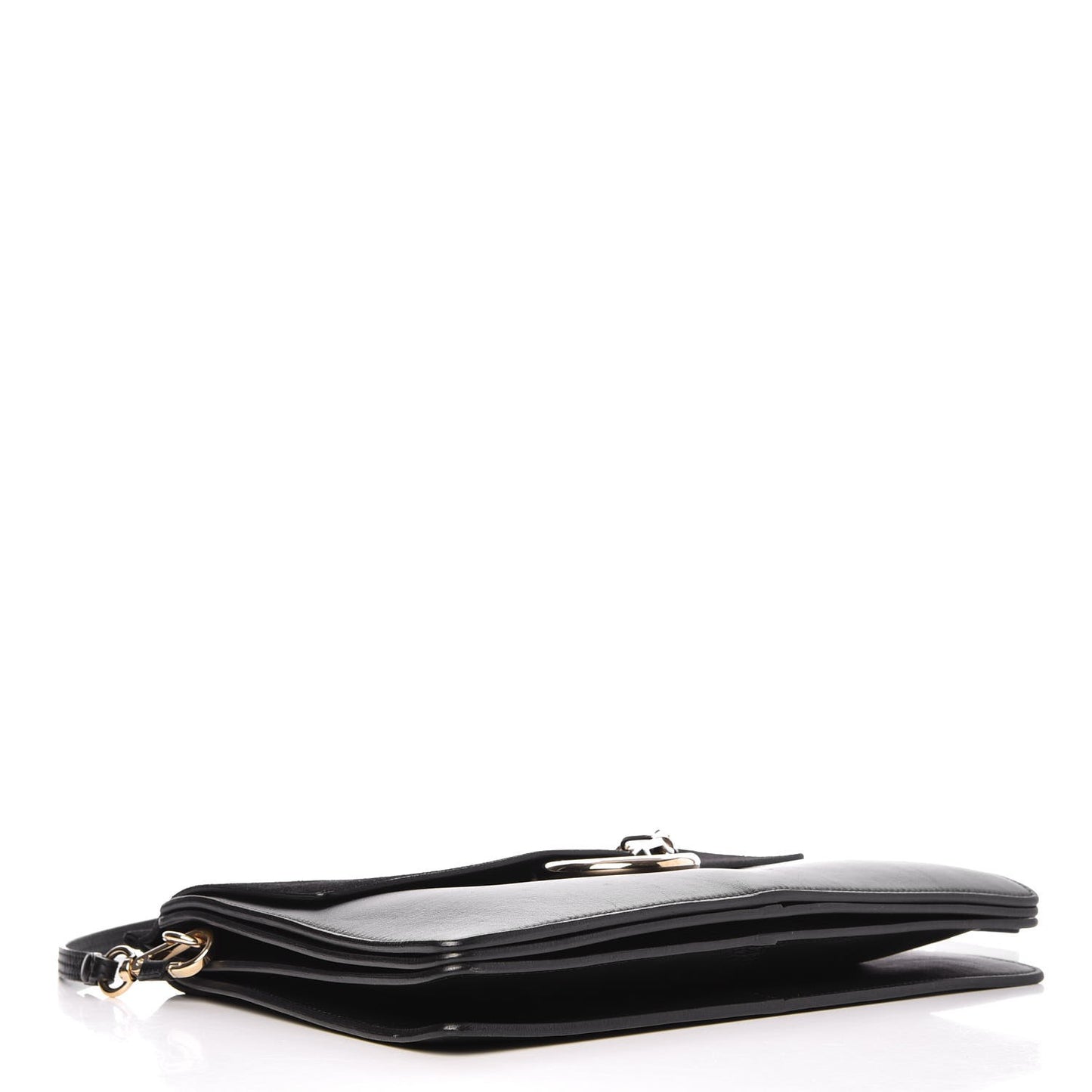 Suede Calfskin Medium Faye Shoulder Bag Black