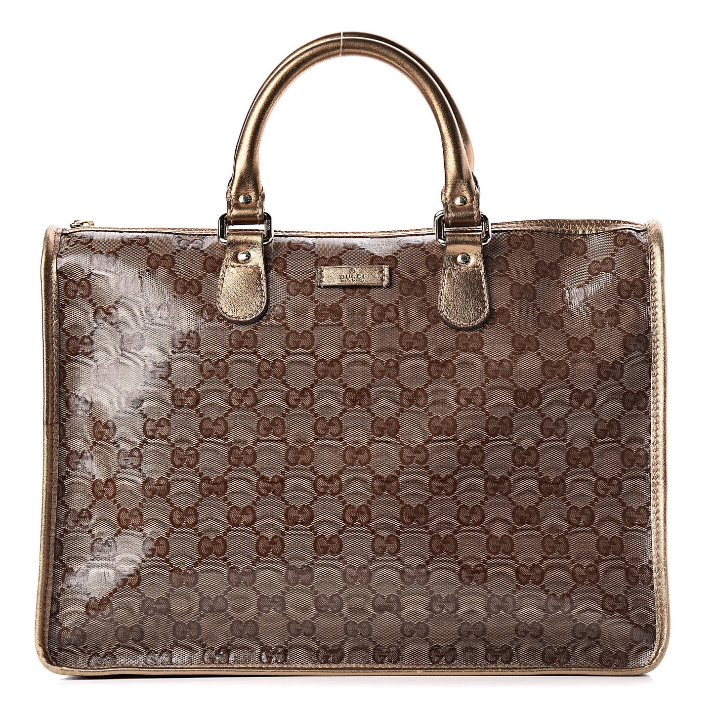Crystal Monogram Medium Joy Tote Bag Gold