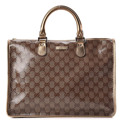 Gucci Crystal Monogram Medium Joy Tote Bag Gold 1 of 12
