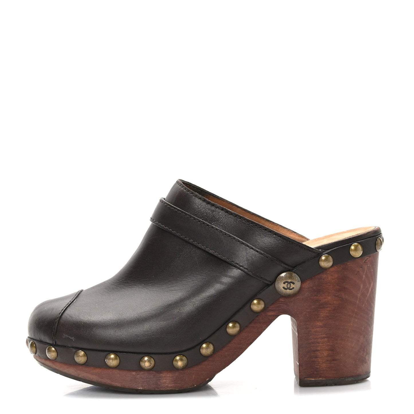 Calfskin CC Clog 38.5 Brown