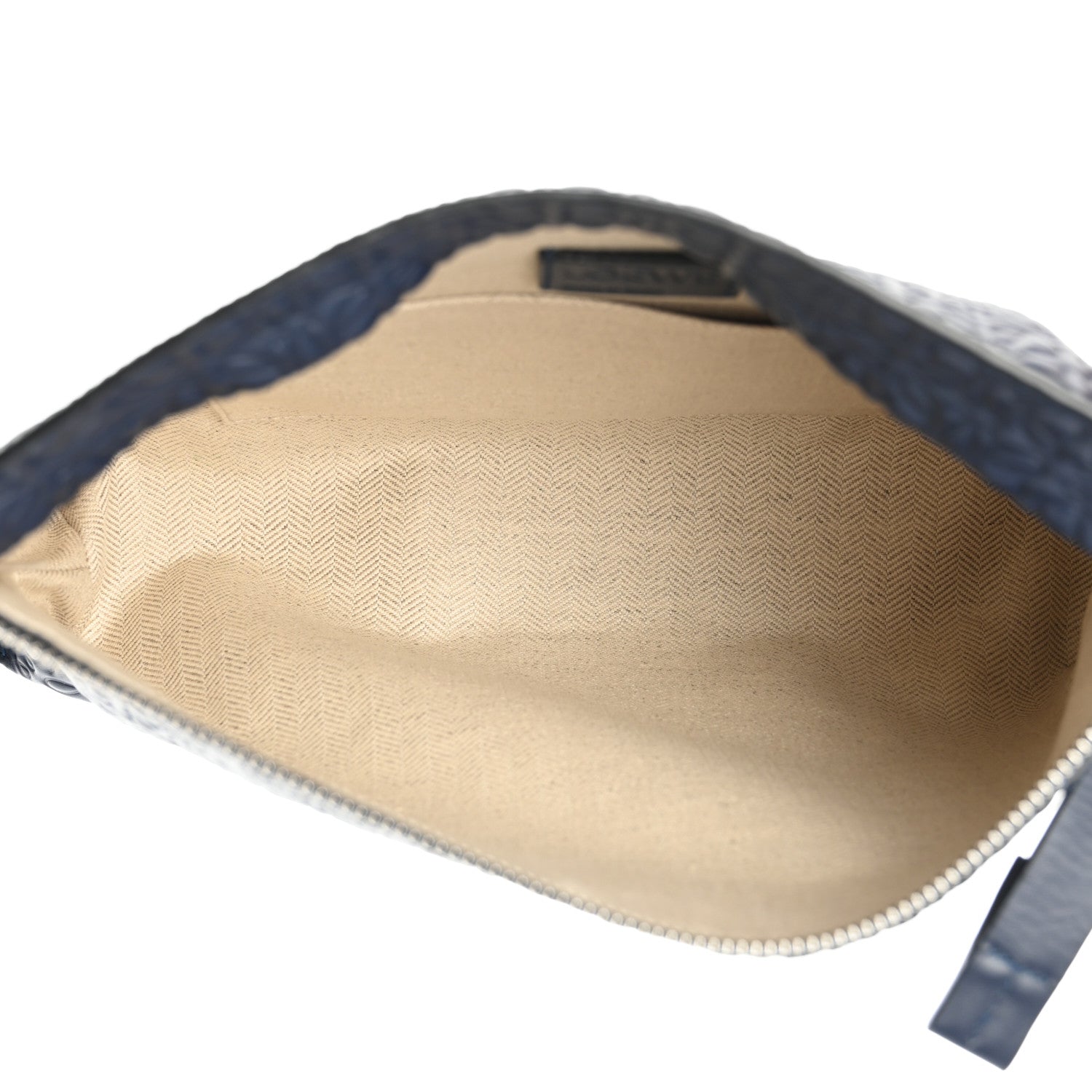 Loewe Calfskin Embossed Repeat T Pouch Navy 5 of 7