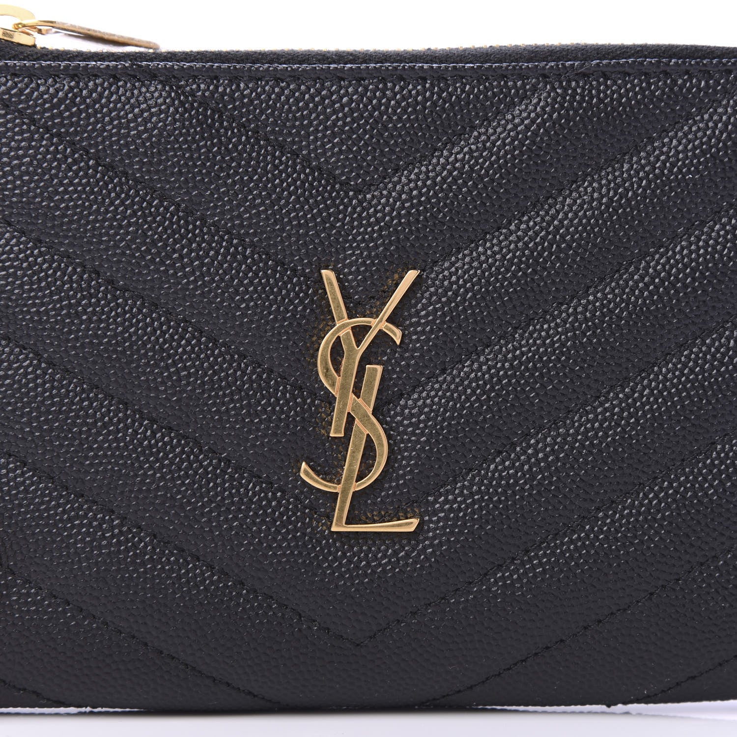 Saint Laurent Grain de Poudre Matelasse Monogram Key Pouch Black 7 of 8