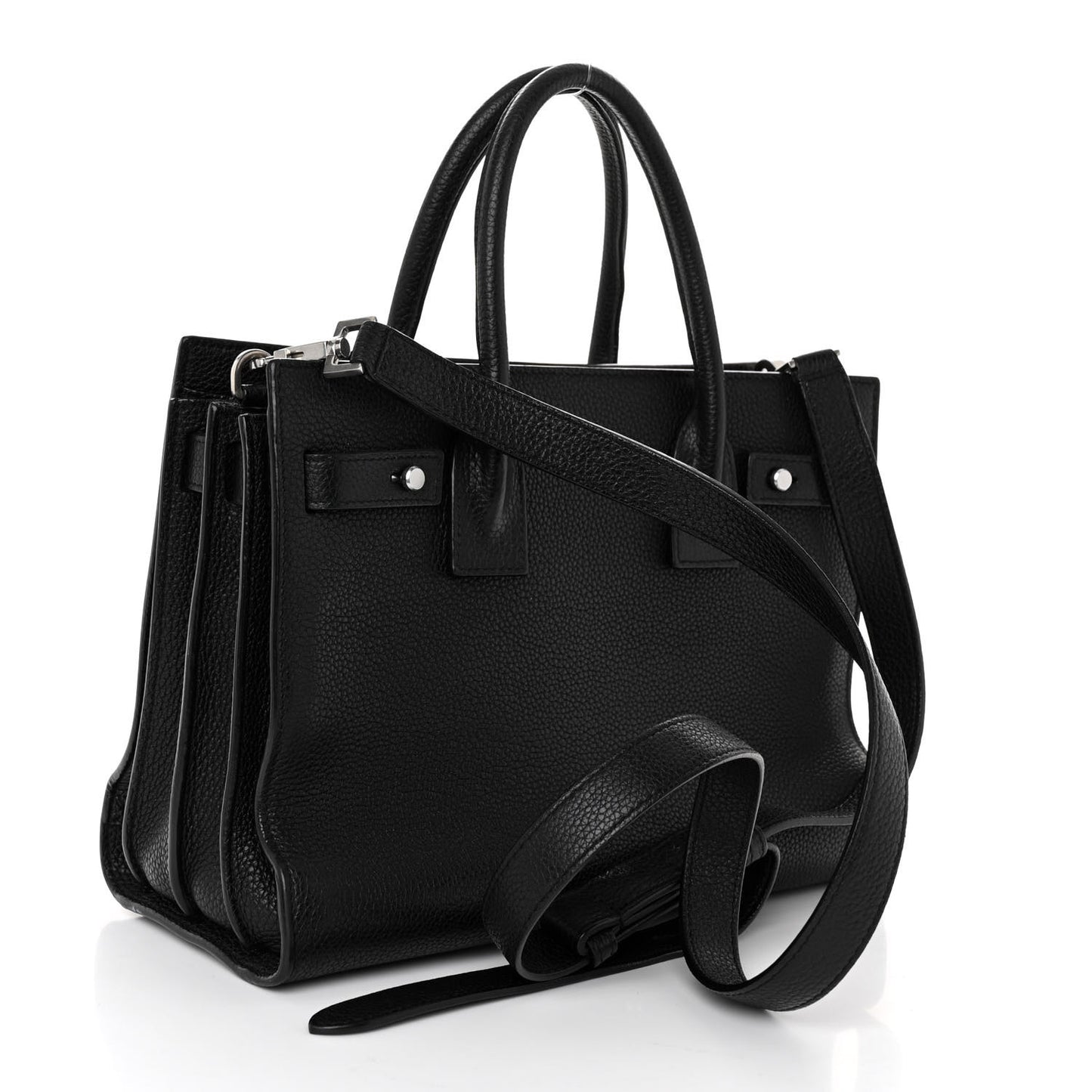 Grained Calfskin Baby Sac De Jour Souple Black
