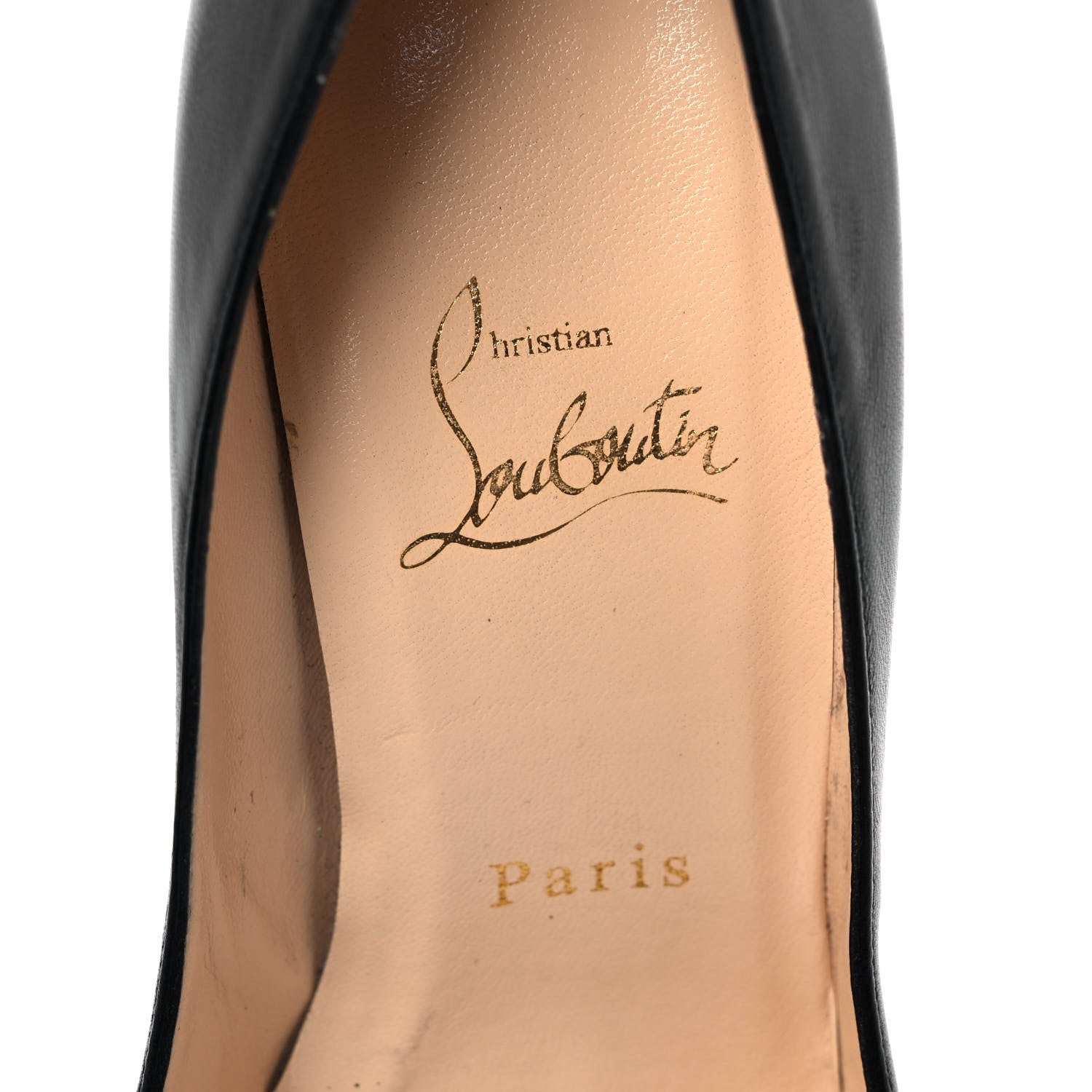 Christian Louboutin Kid Cabo 85 Pumps 37.5 Black Gold 7 of 10