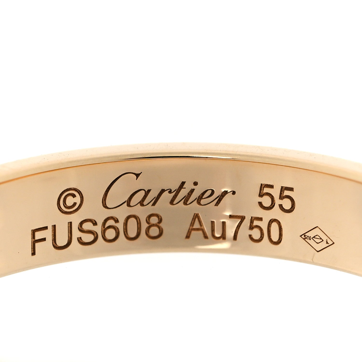 Cartier 18K Yellow Gold 3.5mm LOVE Wedding Band Ring 55 7.25 3 of 4