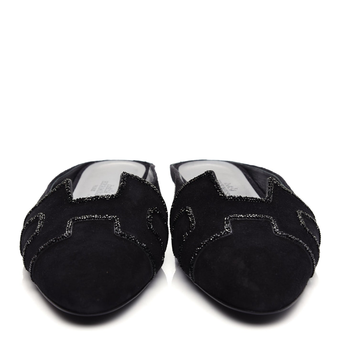 Suede Goatskin Rhinestone Roxane Mules 37 Black