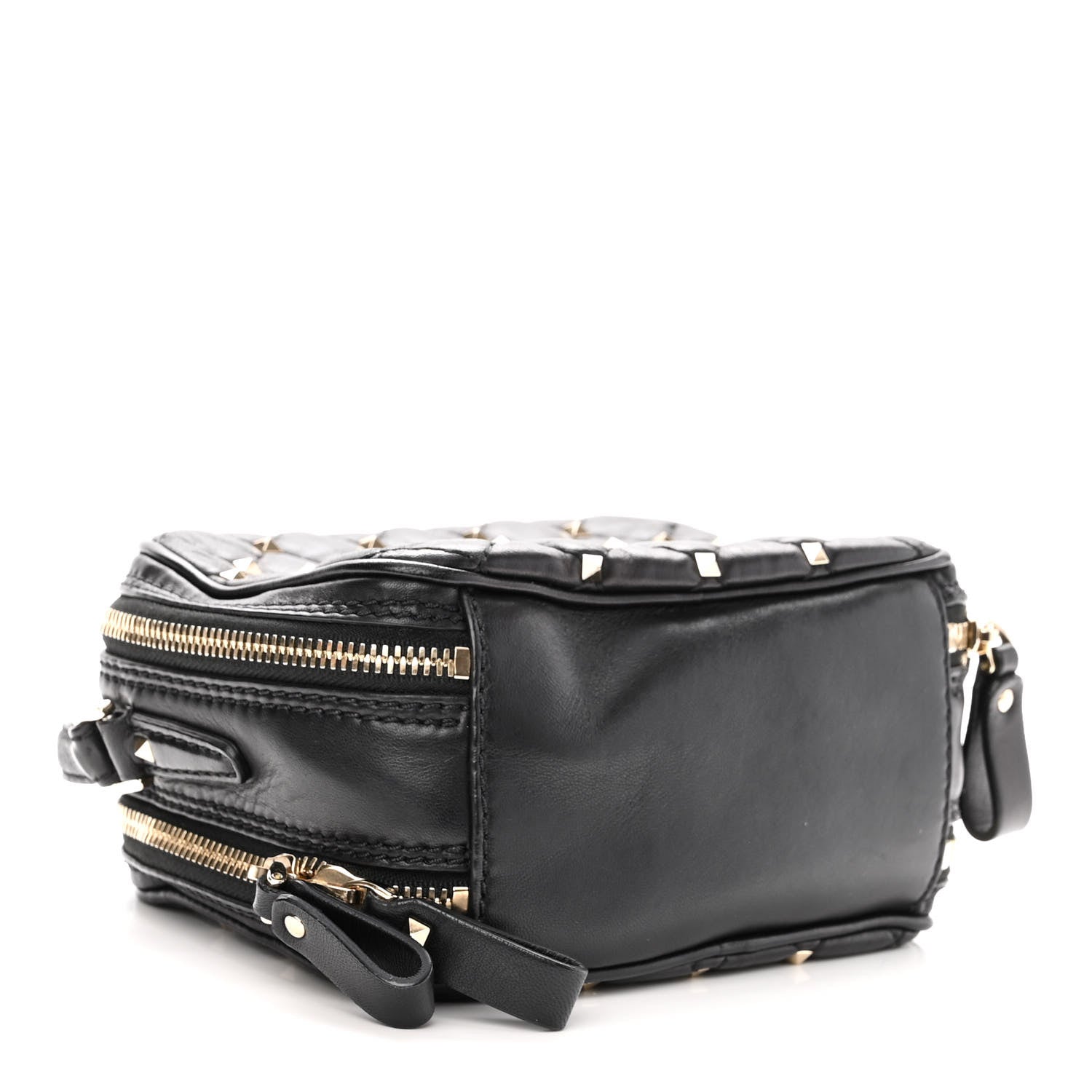 Valentino Garavani Nappa Rockstud Spike Double Zip Camera Crossbody Bag Black 4 of 12